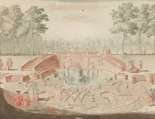 De Fontein van de Koninglijke door-eengevlochte Naam; voor de veiver in: Tooneel Der Voo..., n.d.. Creator: Lorenz Scherm