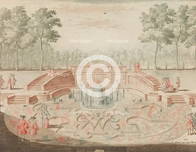 De Fontein van de Koninglijke door-eengevlochte Naam; voor de veiver', in: Tooneel Der Voo..., n.d.. Creator: Lorenz Scherm.