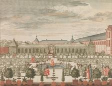 De Koninginne Tuin met t Groene Kabinet , en de Oranjerie, van Achteren gezien", in: To..., n.d.. Creator: Lorenz Scherm