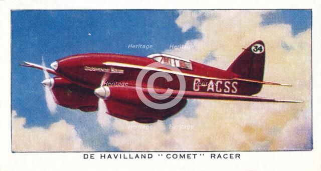 'De Havilland Comet Racer', 1938. Artist: Unknown.