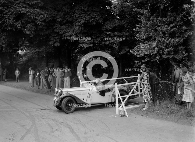 DE Harris' Singer B37, winner of a silver award at the MCC Torquay Rally, July 1937. Artist: Bill Brunell.