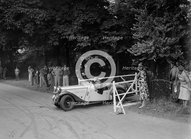 DE Harris' Singer B37, winner of a silver award at the MCC Torquay Rally, July 1937. Artist: Bill Brunell.