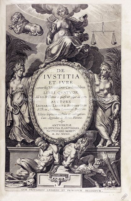 De iustitia et iure by Leonardus Lessius, 1632. Creator: Anonymous.