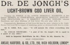 De Jongh's Light-brown cod liver oil, 1898