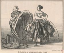 De l'utilité de la crinoline pour frauder l'octroi, 19th century. Creator: Honore Daumier