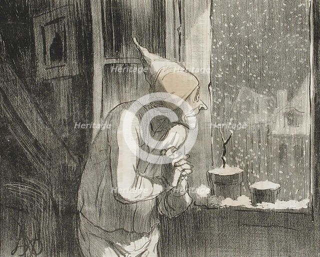 De la neige, de la vraie neige..., 1853. Creator: Honore Daumier.