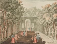 De Laan na Ceres, tegen over t Beeld van Phaunus' in: Tooneel Der Voornaamste Nederland..., n.d.. Creator: Lorenz Scherm