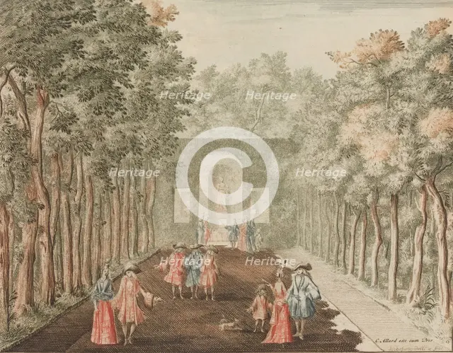 De Laan na Ceres, tegen over 't Beeld van Phaunus'', in: Tooneel Der Voornaamste Nederland..., n.d.. Creator: Lorenz Scherm.