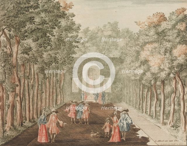 De Laan na Ceres, tegen over 't Beeld van Phaunus'', in: Tooneel Der Voornaamste Nederland..., n.d.. Creator: Lorenz Scherm.