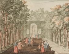 De Laan na Ceres, tegen over t Beeld van Phaunus' in: Tooneel Der Voornaamste Nederland..., n.d.. Creator: Lorenz Scherm