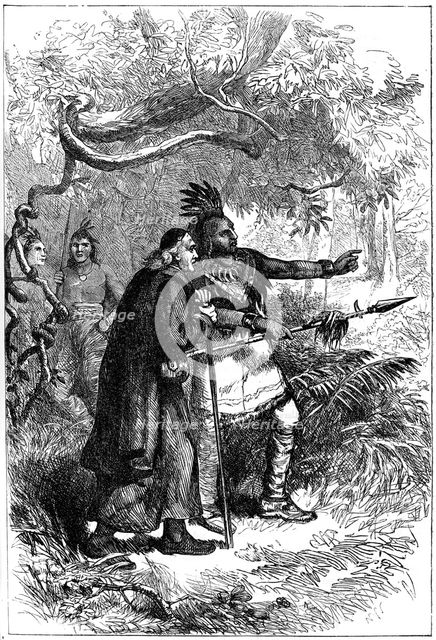 De Lamberville sent away by the Onondagas, late 17th or early 18th century (c1880). Artist: Unknown