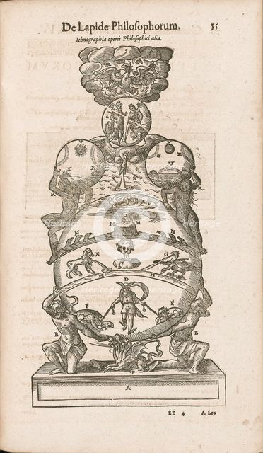 De lapide philosophorum: Philosopher's Stone. From Alchymia by Andreas Libavius, 1606. Creator: Keller, Georg (1568-1634/40).