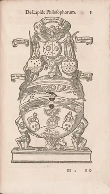 De lapide philosophorum: Philosopher's Stone. From Alchymia by Andreas Libavius, 1606. Creator: Keller, Georg (1568-1634/40)