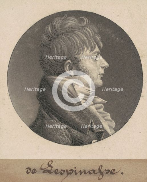 de Lespinasse, 1803. Creator: Charles Balthazar Julien Févret de Saint-Mémin.