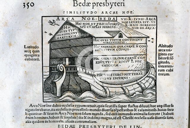 De Linguis gentium libellus, engraving with Noah's Ark.