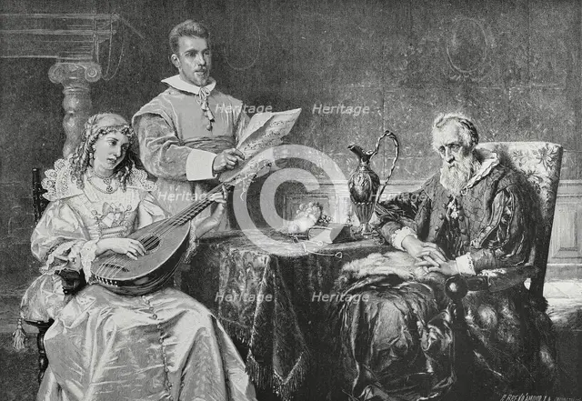 De muziekles (The music lesson), 1883.  Creator: Richard Brend'amour.