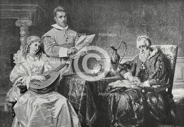 De muziekles (The music lesson), 1883.  Creator: Richard Brend'amour.