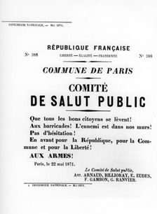 De Salut Public, from French Political posters of the Paris Commune, May 1871