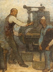 De près ou de loin tous les métiers ont besoin d'être touchés par un reflet de l'art..., 1887. Creator: Edmond Eugene Valton