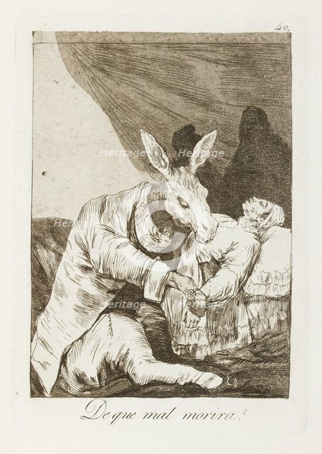 De que mal morira?; Los Caprichos, pl.40, 1799. Creator: Francisco Goya.