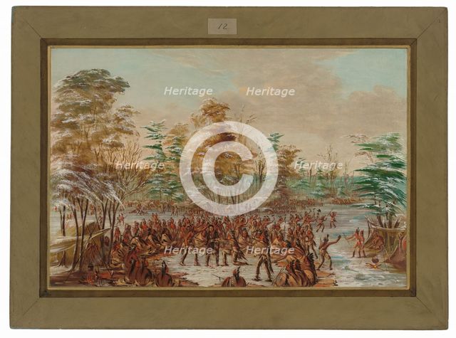 De Tonty Suing for Peace in the Iroquois Village. January 2, 1680, 1847/1848. Creator: George Catlin.