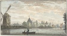 De Vos Windmill and the Verbeid de Tijd house on the Drecht..., 1701-1759. Creator: Cornelis Pronk
