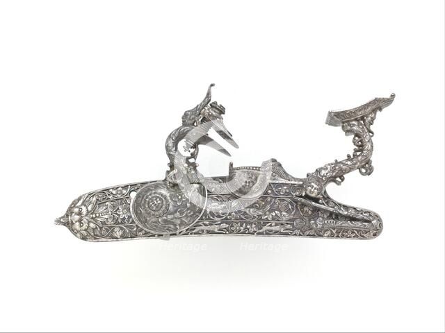 Detached Flintlock alla Fiorentina, Italian, Bargi, dated 1679. Creators: Sebastiano Cecchi, Matteo Cecchi.