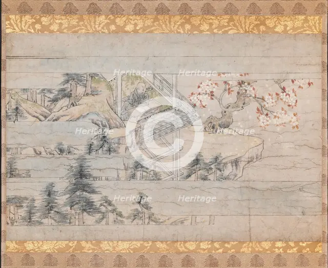 Detached section from scroll one from A Long Tale for an Autumn Night... ca. 1400. Creator: Unknown.