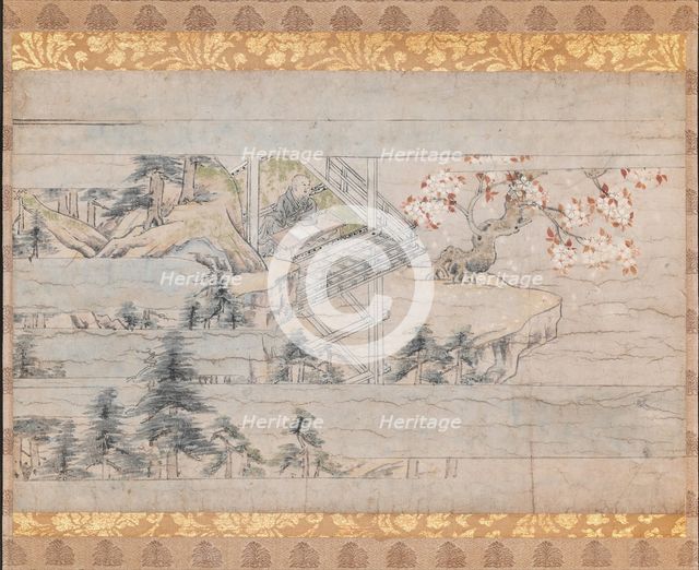 Detached section from scroll one from A Long Tale for an Autumn Night... ca. 1400. Creator: Unknown.