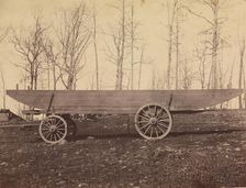 [Detachment of 50th N.Y. Volunteer Engineers, Pontoon Wagon and Saddle Boat], ca. 1864. Creator: Tim O'Sullivan