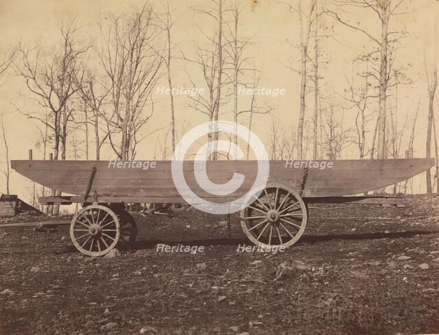 [Detachment of 50th N.Y. Volunteer Engineers, Pontoon Wagon and Saddle Boat], ca. 1864. Creator: Tim O'Sullivan.