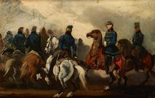 Detachment of Austrian Hussars, between 1837-1840, after 1850. Creator: Piotr Michalowski