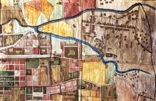 Detail map of the village of Gracia (Barcelona) in 1845