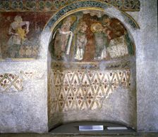 Detail of mural paintings in the Archpriest Church of Sant Esteve (Andorra la Vella)