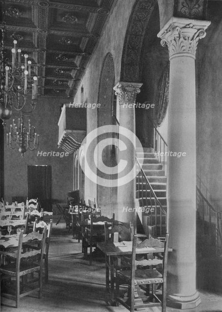 Detail of main dining room, University Club Building, Los Angeles, California, 1923. Artist: Unknown.