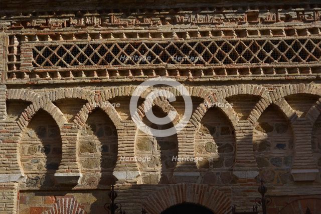 Detail of main façade, Cristo de la Luz Shrine, Toledo, Castile-La Mancha, Spain, 2022.  Creator: LTL.