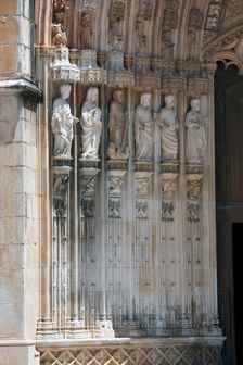 Detail of main portal with archivolt, Monastery of Batalha, Batalha, Portugal, 2009. Creator: Samuel Magal