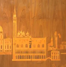Detail of marquetry from Eltham Palace, London, 1999. Artist: J Bailey