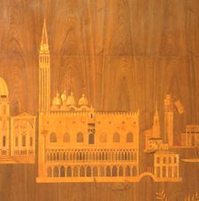 Detail of marquetry from Eltham Palace, London, 1999. Artist: J Bailey
