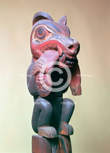 Detail of Native American totem pole. Artist: Unknown