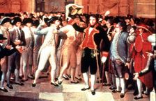 Detail of oil Painting of the Declaration of Independence of Venezuela on April 19, 1810