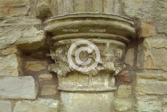 Detail of a column capital, Finchale Priory, Durham, 1999. Artist: J Bailey