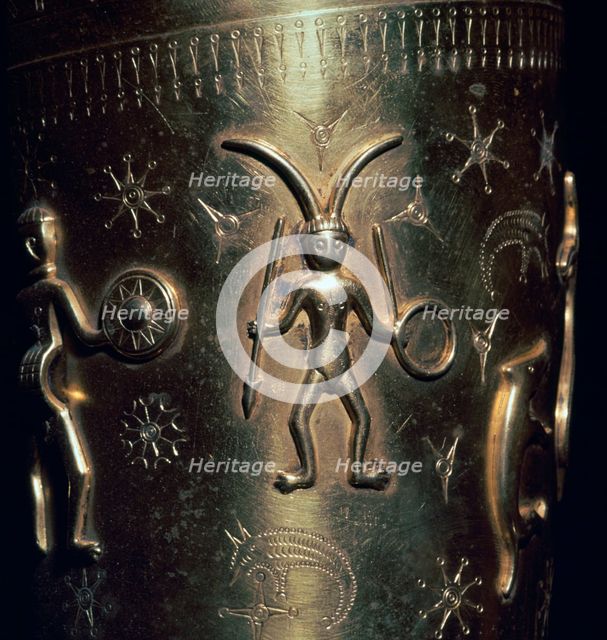 Detail of a copy of a Celtic gold drinking horn, 3rd century. Artist: Unknown