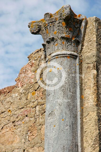 Detail of a Corinthian column in the Forum, Miróbriga, Portugal, 1st-4th centuries (2008).  Creator: Unknown.