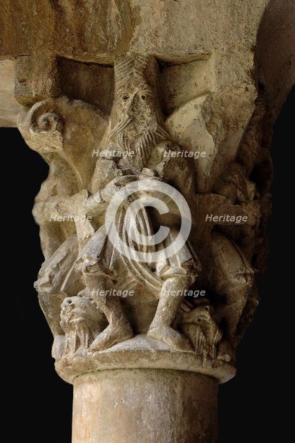 Detail of a capital in the cloister Sant Pere de Galligants, 12th century. Artist: Anonymous  