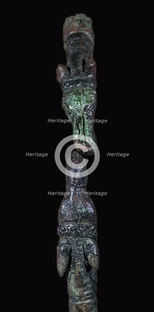 Detail of a Celtic bronze torc, 4th century BC. Artist: Unknown