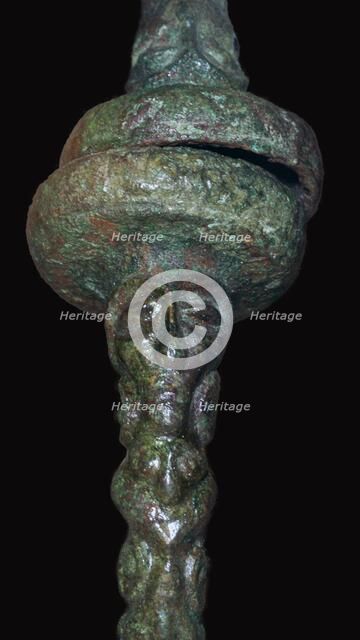 Detail of a Celtic bronze torc, 4th century BC. Artist: Unknown