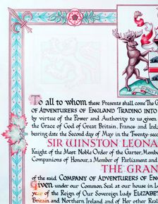 Detail of a certificate of the Hudson's Bay Company, 1955. Creator: Arthur Charles Kirby Ware