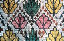 Detail of a Bandolier bag displaying 19th century woven beadwork, 19th century