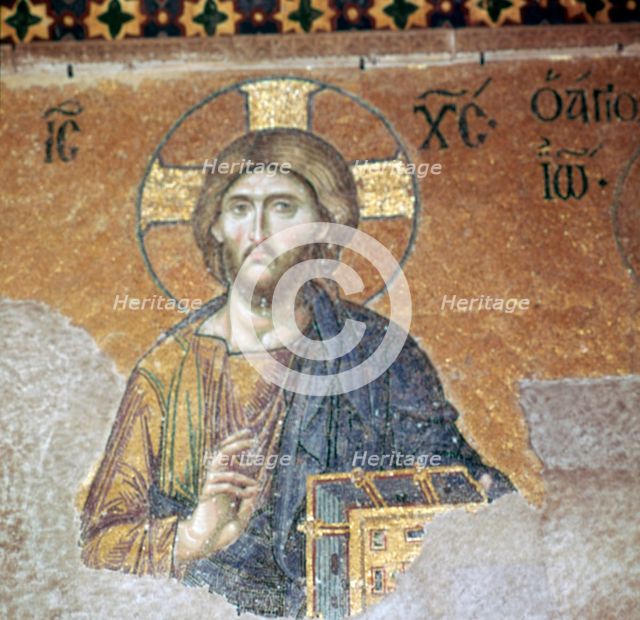 Detail of a Byzantine mosaic of Christ, 12th century. Artist: Unknown